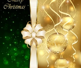 Green style xmas card vector 05