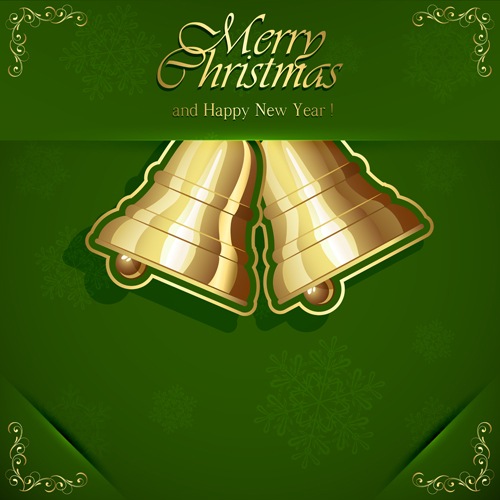 Green style xmas card vector 06