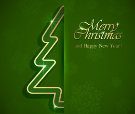 Green style xmas card vector 08