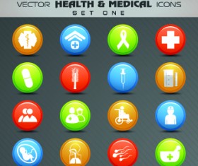 Health with Medical icons vecttor set 01
