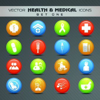 Health with Medical icons vecttor set 01