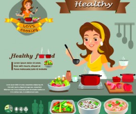 Healthy food flyer template vector 01