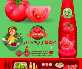 Healthy food flyer template vector 02