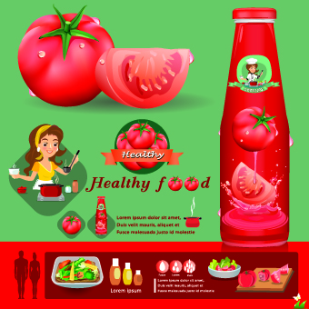 Healthy food flyer template vector 02