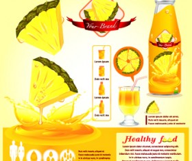 Healthy food flyer template vector 07