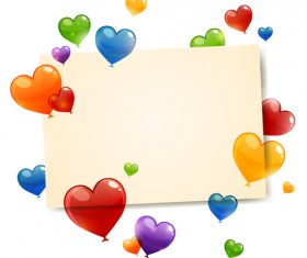 Color Heart balloons vector 03