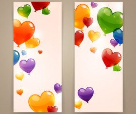 Color Heart balloons vector 04