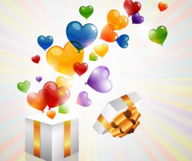 Color Heart balloons vector 05