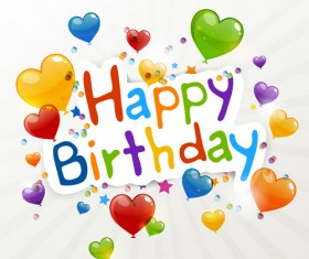 Color Heart balloons vector 07