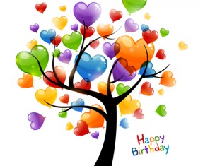 Color Heart balloons vector 08