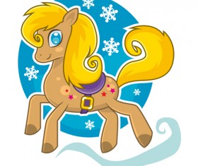 Horse 2014 cute design vector 01