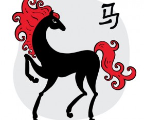 Horse 2014 cute design vector 03