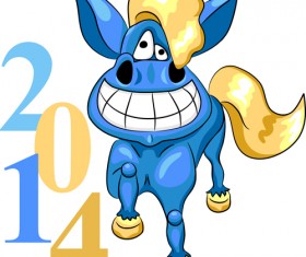 Horse 2014 cute design vector 06