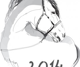 Creative 2014 horses vector graphic 01