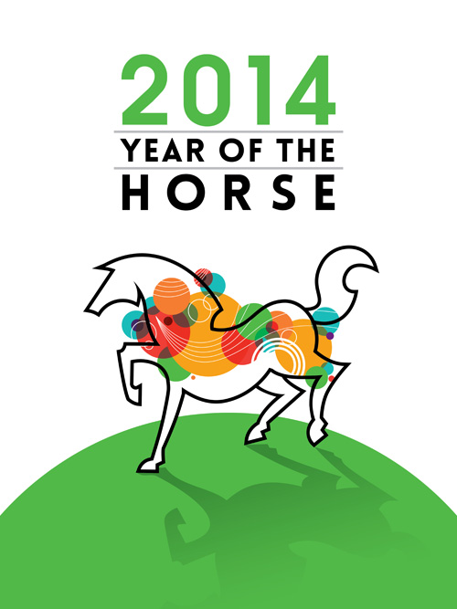 Creative 2014 horses vector graphic 02