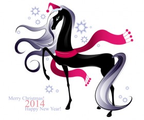 Creative 2014 horses vector graphic 07
