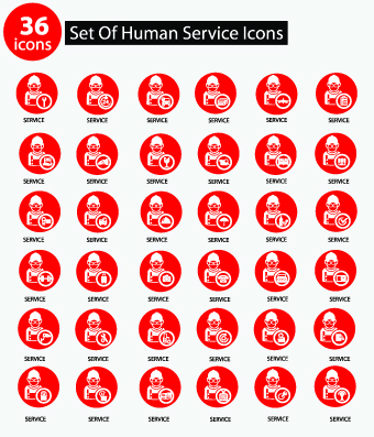 Human service icons vector