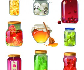 Shiny food cooking icons vector 04