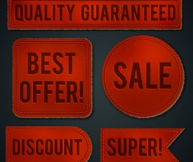 Vintage Leather labels set 01