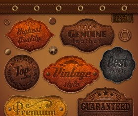 Vintage Leather labels set 02