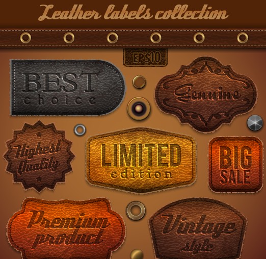Vintage Leather labels set 03