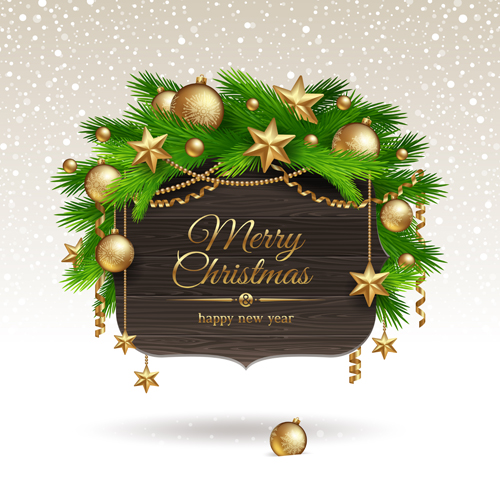 New Year 2014 Christmas elements set vector 04