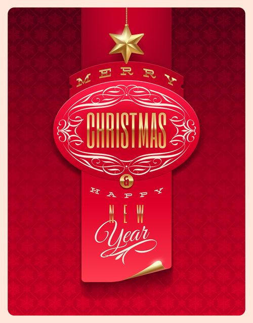 New Year 2014 Christmas elements set vector 08