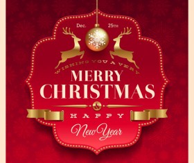 New Year 2014 Christmas elements set vector 09