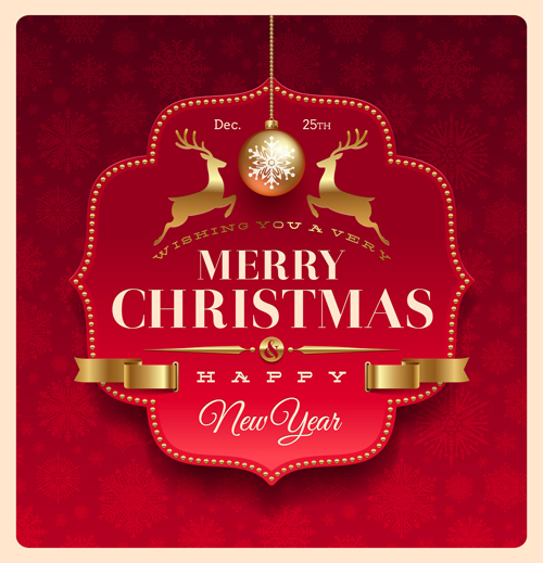 New Year 2014 Christmas elements set vector 09