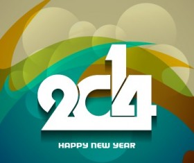 2014 New Year background vector graphics 04