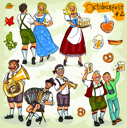 Oktoberfest design elements vector set 09