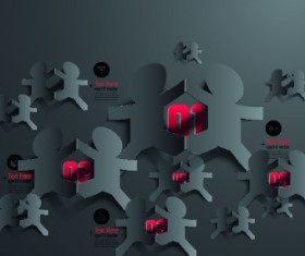 Black Paper vector background 04