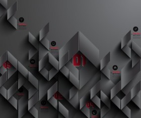 Black Paper vector background 05