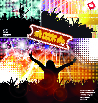 Party background with people silhouettes vector 01