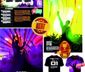 Party background with people silhouettes vector 02