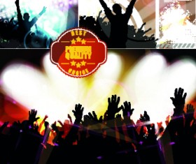 Party background with people silhouettes vector 04