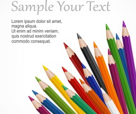 Colored pencils vector background set 03