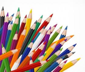Colored pencils vector background set 05