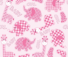 Pink style kid card designs vector 02