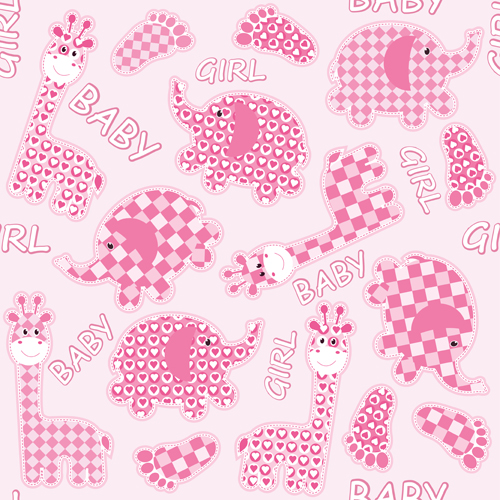 Pink style kid card designs vector 02