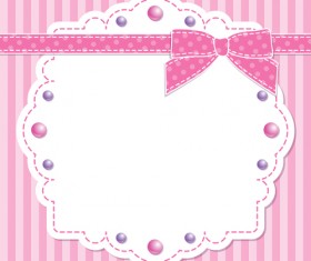 Pink style kid card designs vector 03