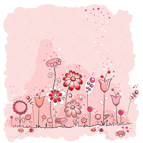 Pink style kid card designs vector 04