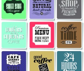 Retro food labels illustration vector 06