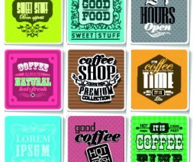 Retro food labels illustration vector 07