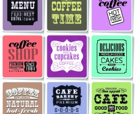 Retro food labels illustration vector 08