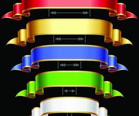 Colored ribbons design vector 01