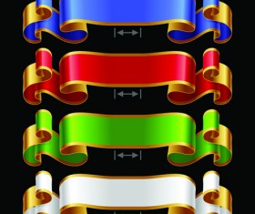 Colored ribbons design vector 04
