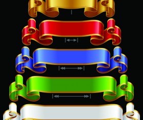 Colored ribbons design vector 05