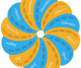 Creative round calendars 2014 vector 01