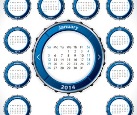 Creative round calendars 2014 vector 02